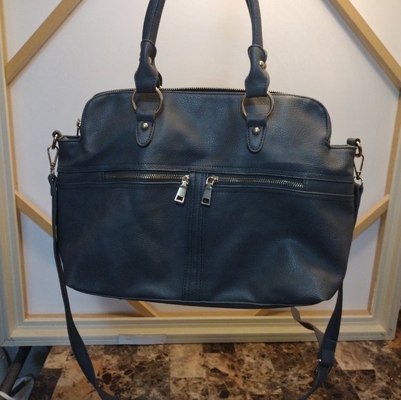 Kathy Ireland Satchel Handbag Genuine Vegan Leather - Picture 1 of 5